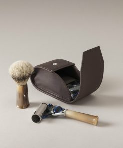 Materiali Lorenzi Milano Corna | Set Rasoio Pennello Barba Viaggio